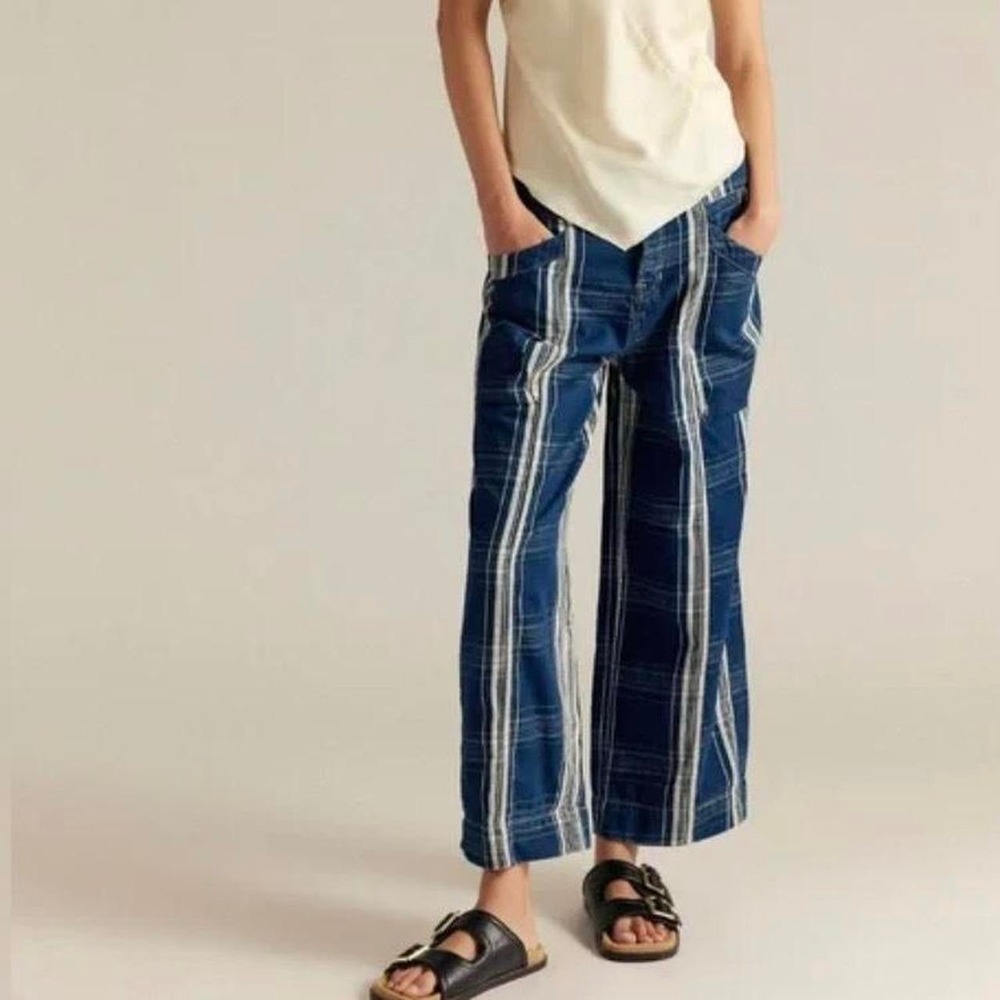 We The Free People Womens Rose Hall Low Slung Trousers Size 29 Wide Leg Preppy
